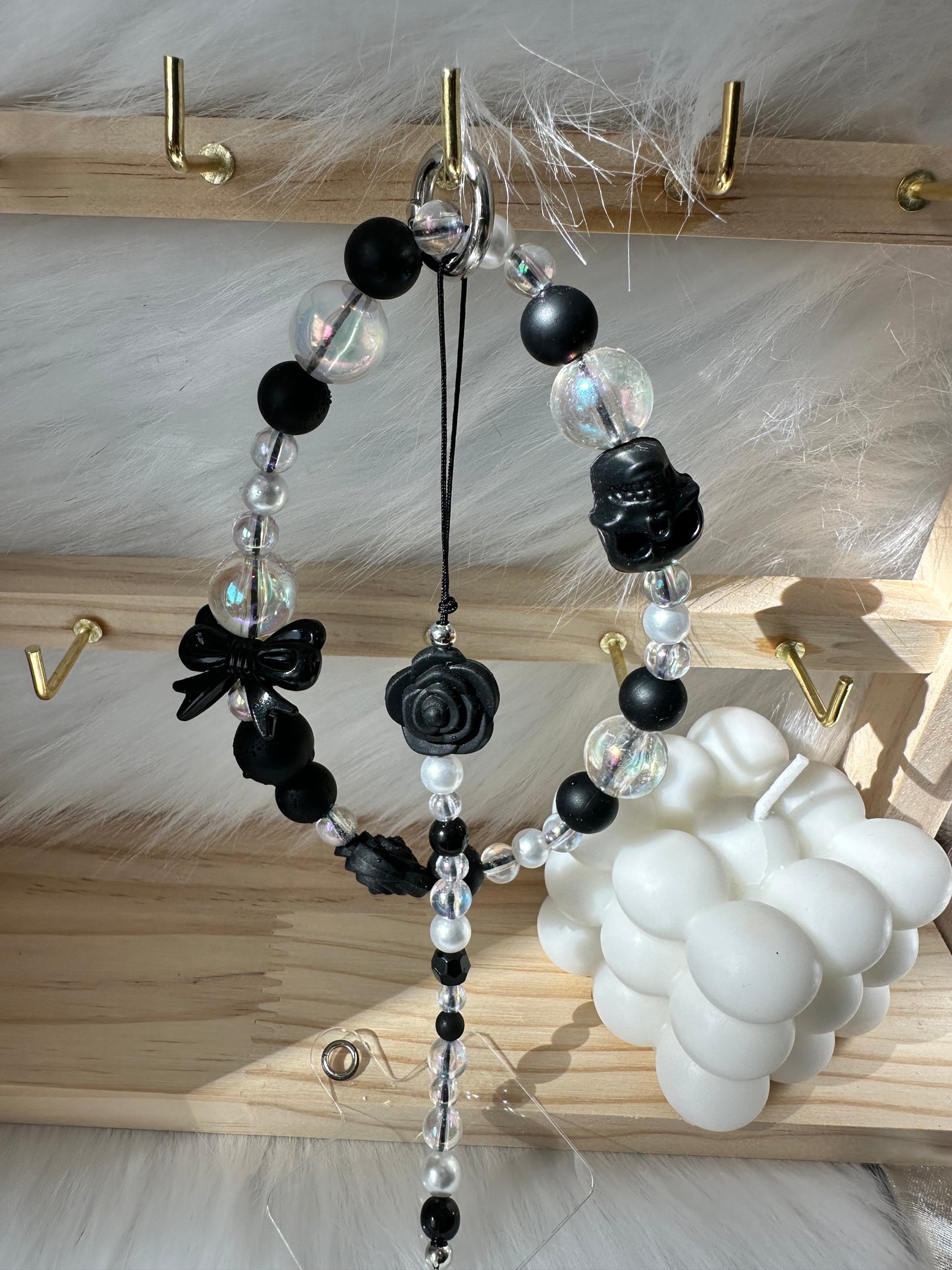 2-in-1 Black Skull Bow Rose