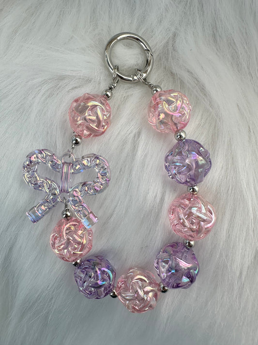 Sugar Bow Purple Keychain or Wristlet Accessory