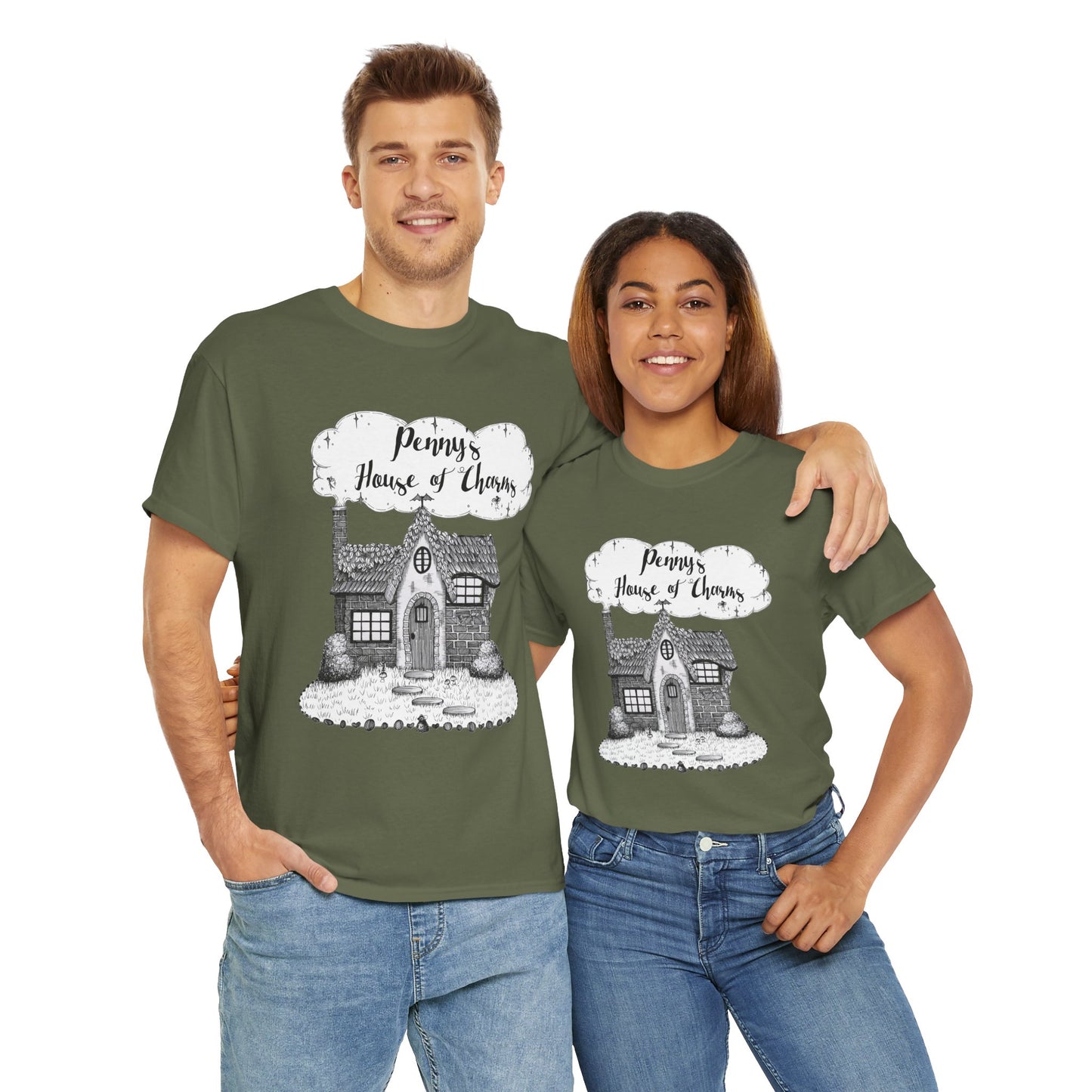 Charming Graphic Tee: "Penny's House of Charms Merch" - Everyday Wear, Fun Apparel