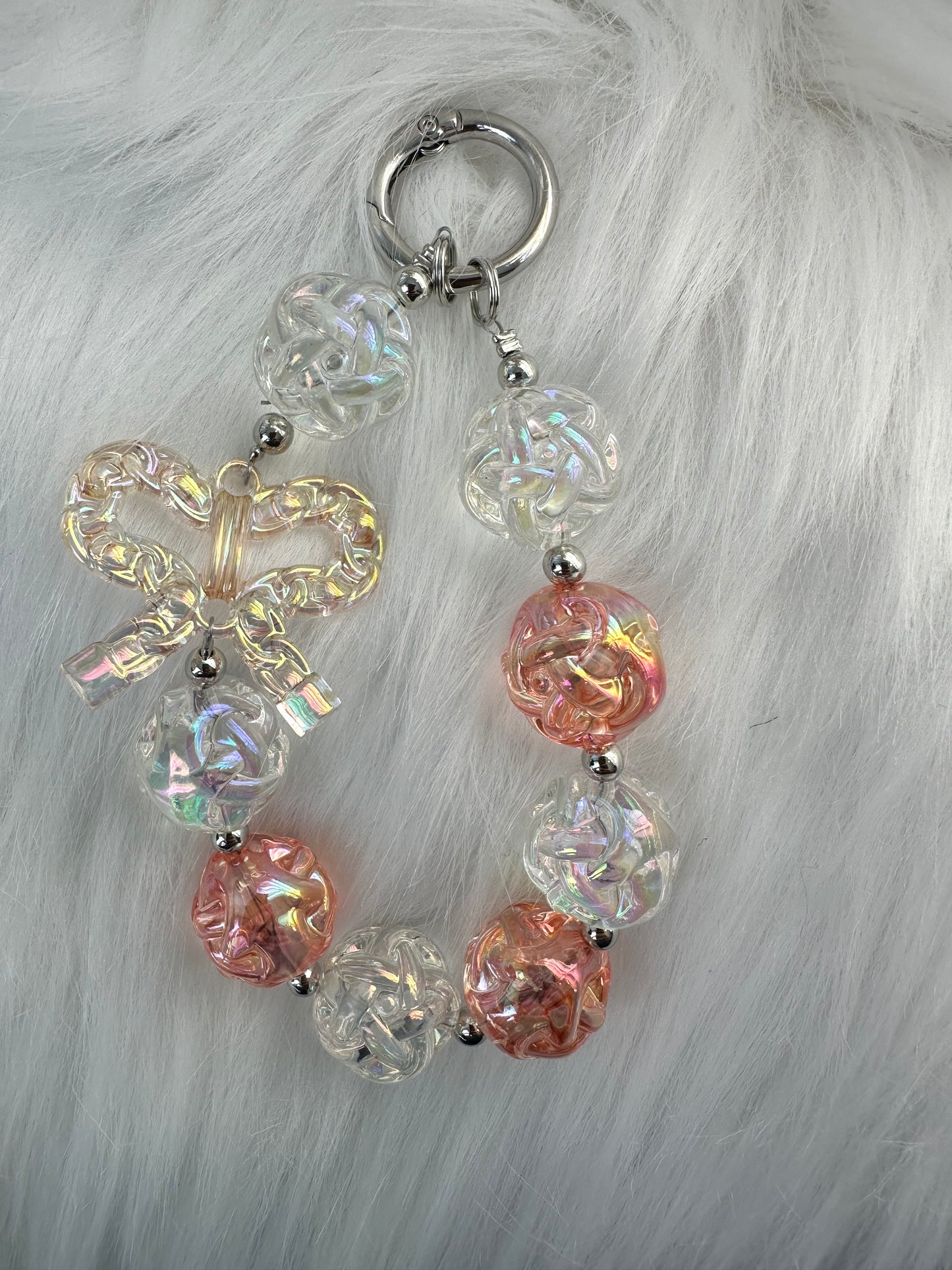 Clear Bow Keychain & Wristlet Accessory
