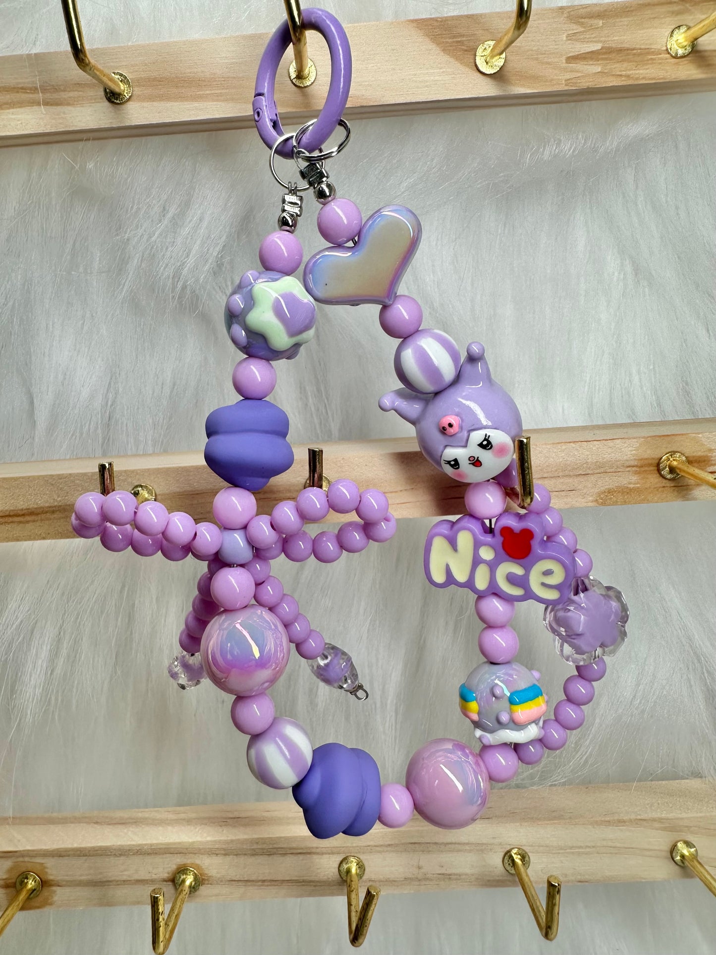 Purple Bunny Wristlet Keychain