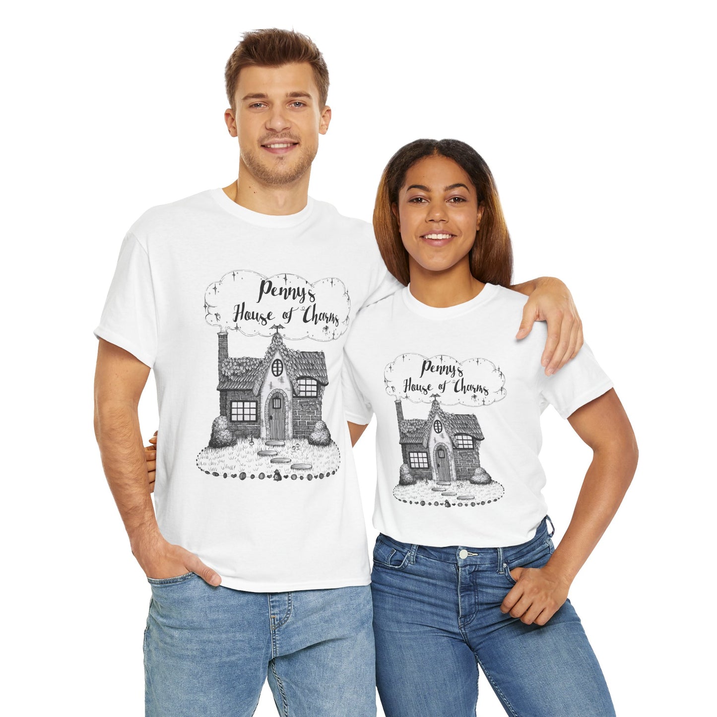 Charming Graphic Tee: "Penny's House of Charms Merch" - Everyday Wear, Fun Apparel