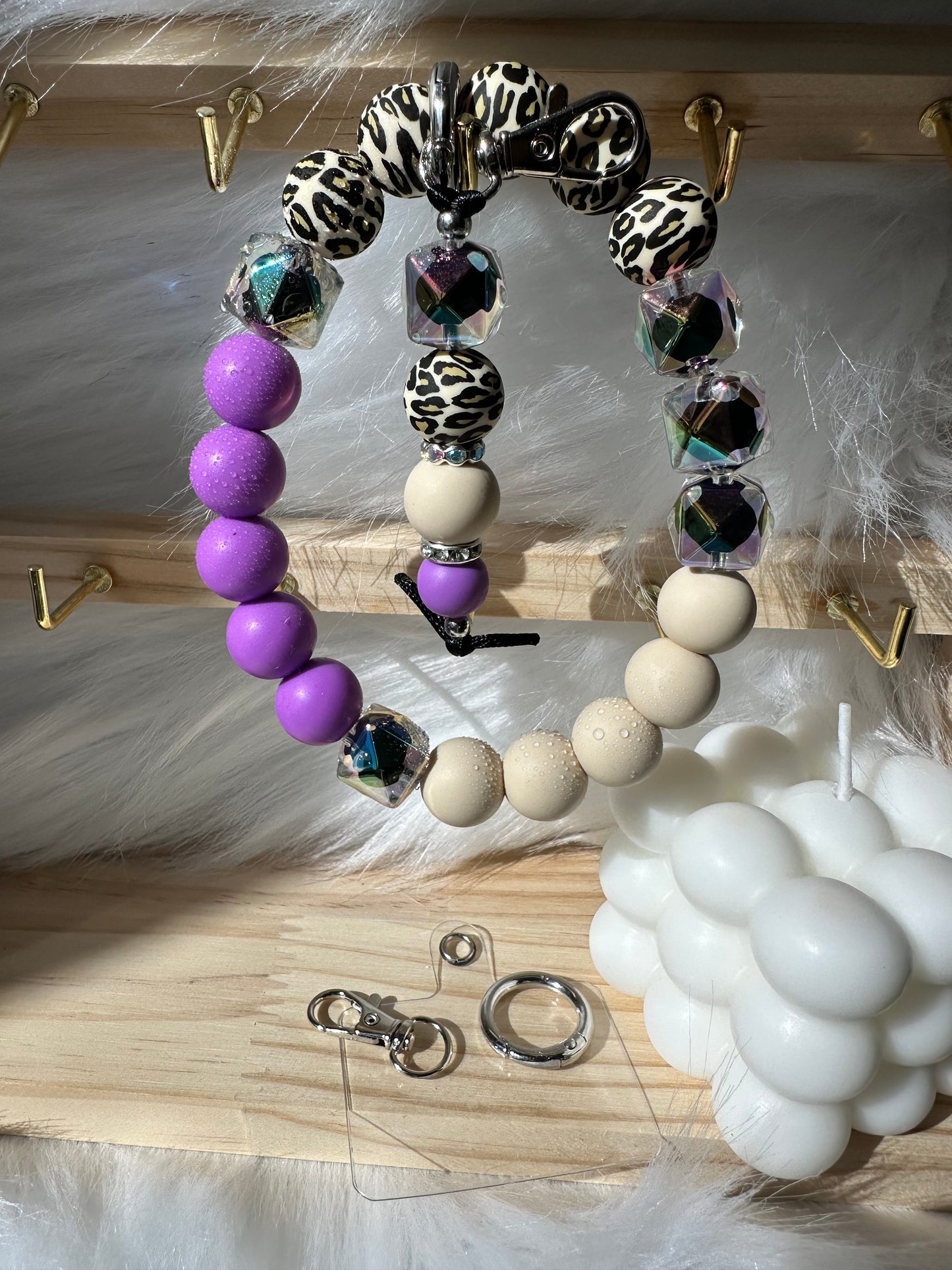 Beige Purple Leopard