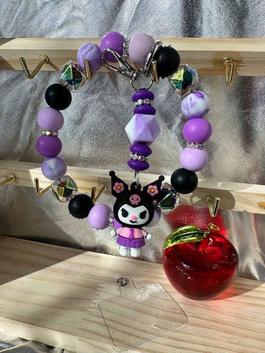 Skull Bunny Flowers Purple