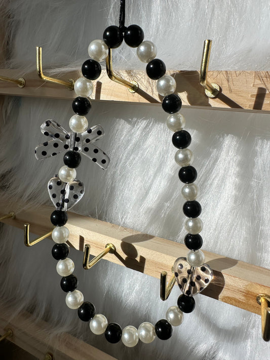 Black Polka Dot Bows and Hearts