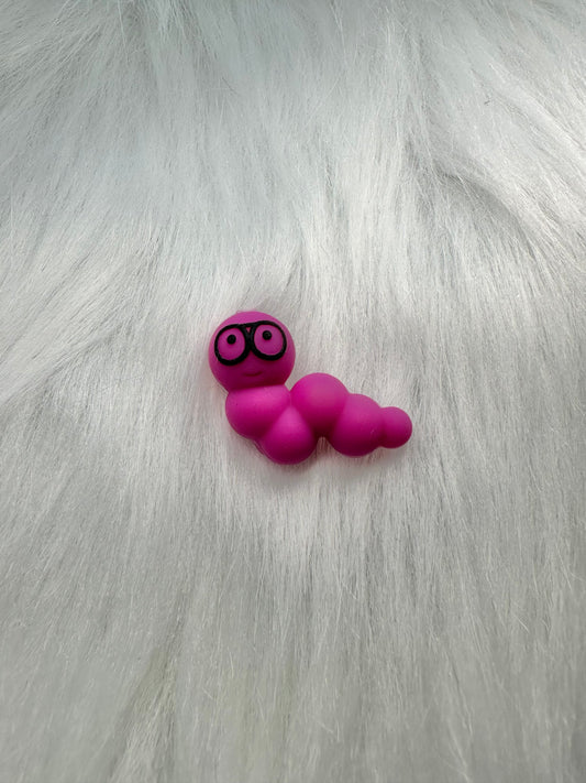 Focal Bead-Book Worm Fuchsia