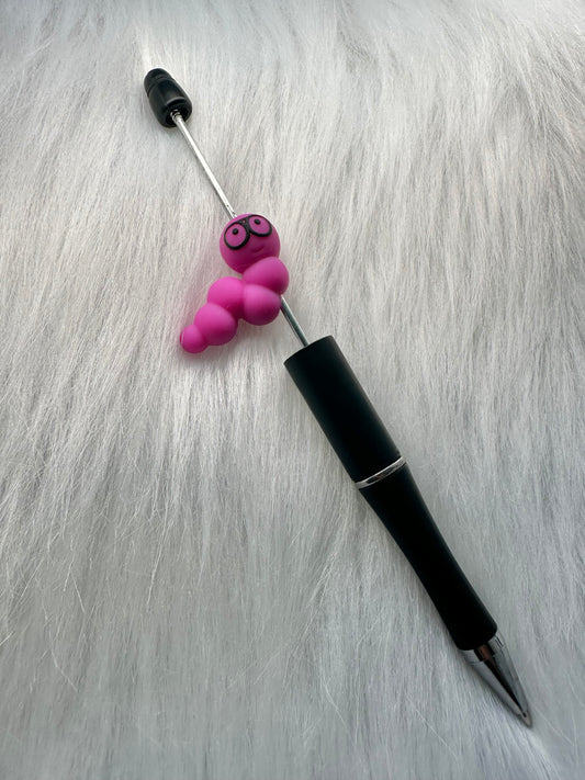 Focal Bead-Book Worm Fuchsia