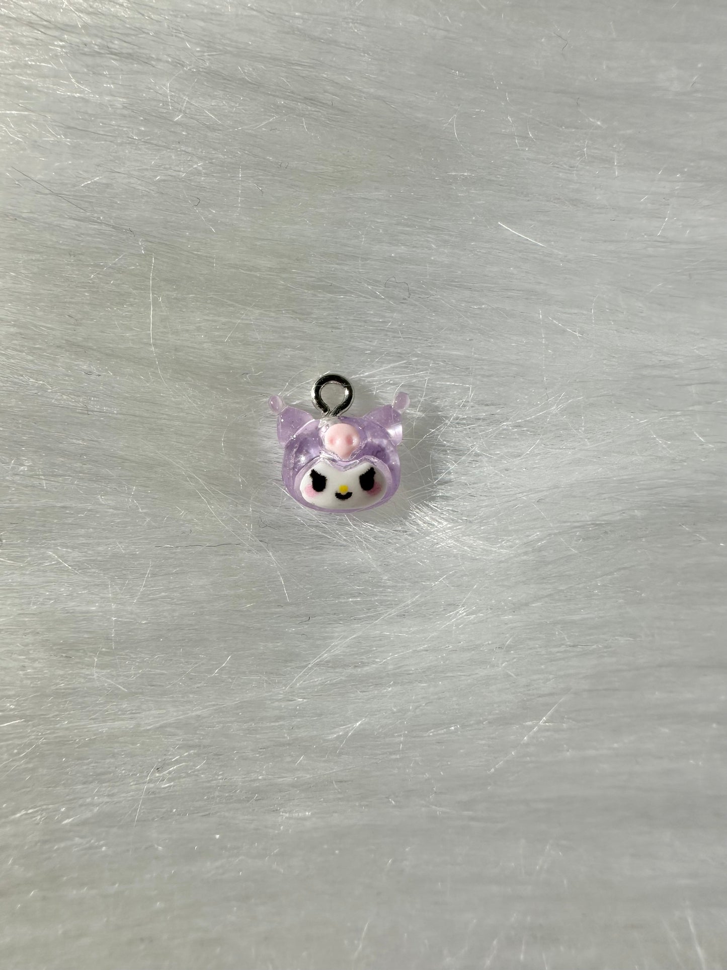 Charm-Cutesy Skull Bunny Face Purple