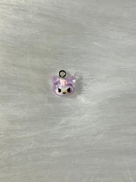 Charm-Cutesy Skull Bunny Face Purple