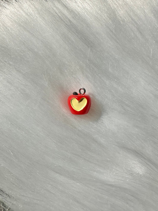 Charm-Red Apple with Heart