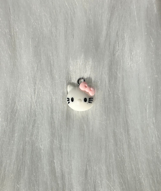 Charm-Cutesy White Kitty Face