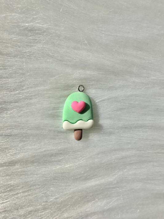 Charm-Popsicle Teal with Heart
