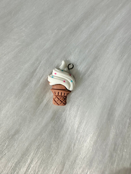 Charm-Ice Cream Cone White with Sprinkles