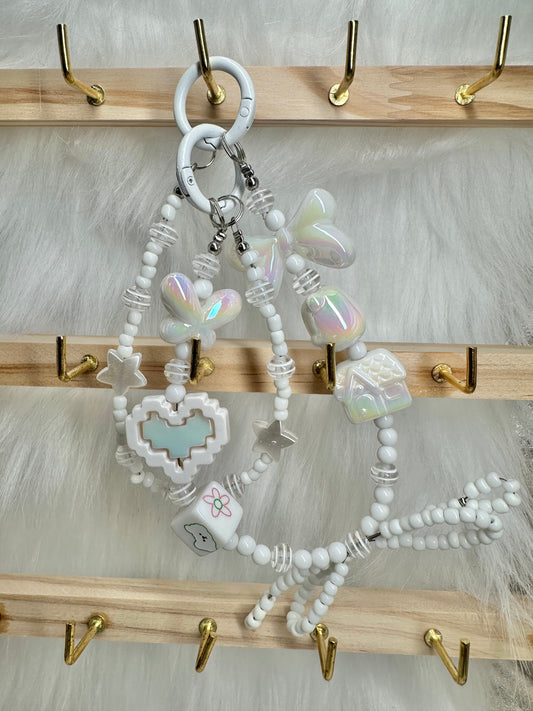 Wristlet Versatile Accessory-Pixelated White Heart