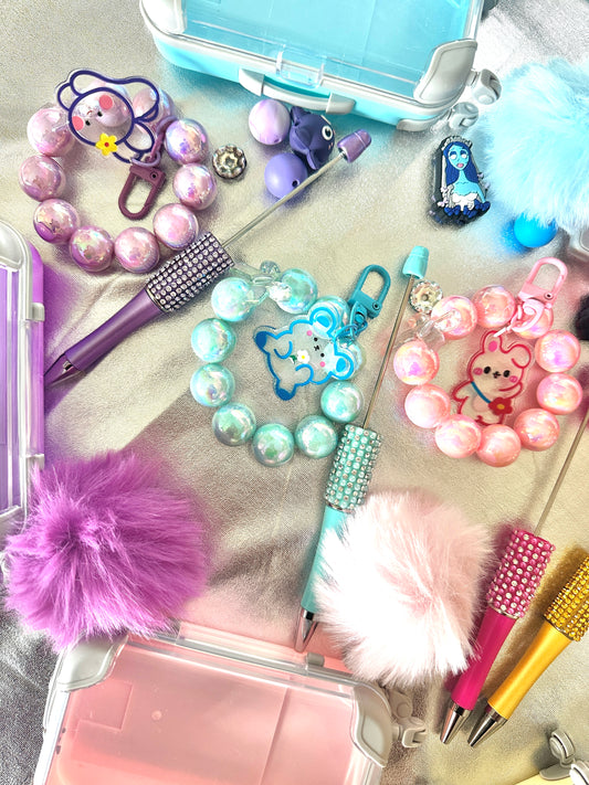 10 PC SET Kawaii Keychains With Cute Animal Charm