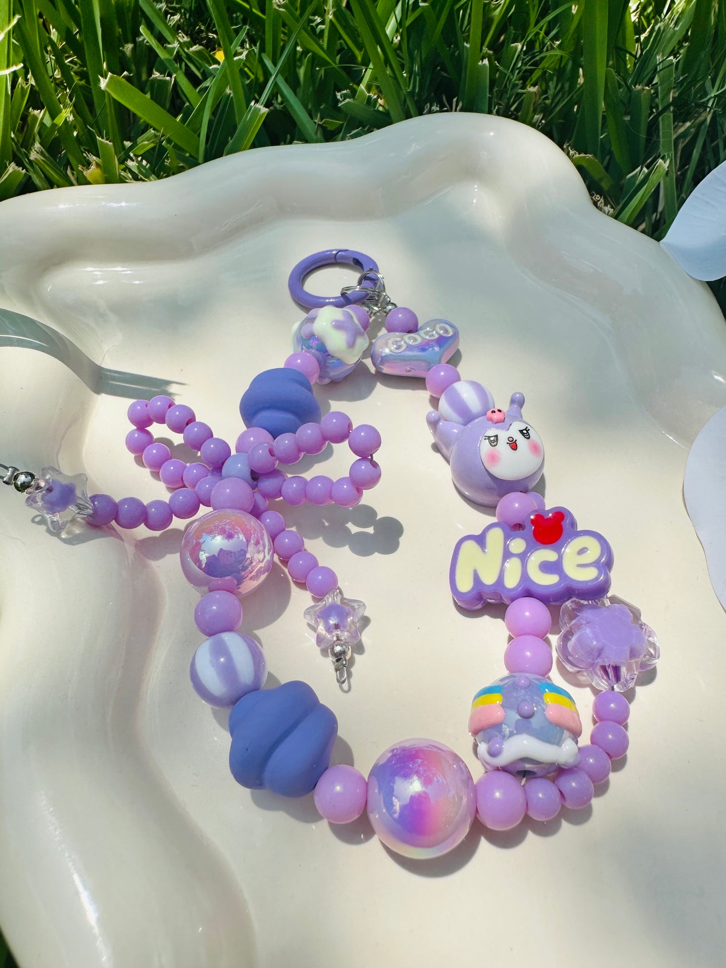 Purple Bunny Wristlet Keychain