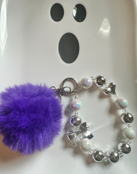 Chrome Pearl Keychain & Wristlet Keychain