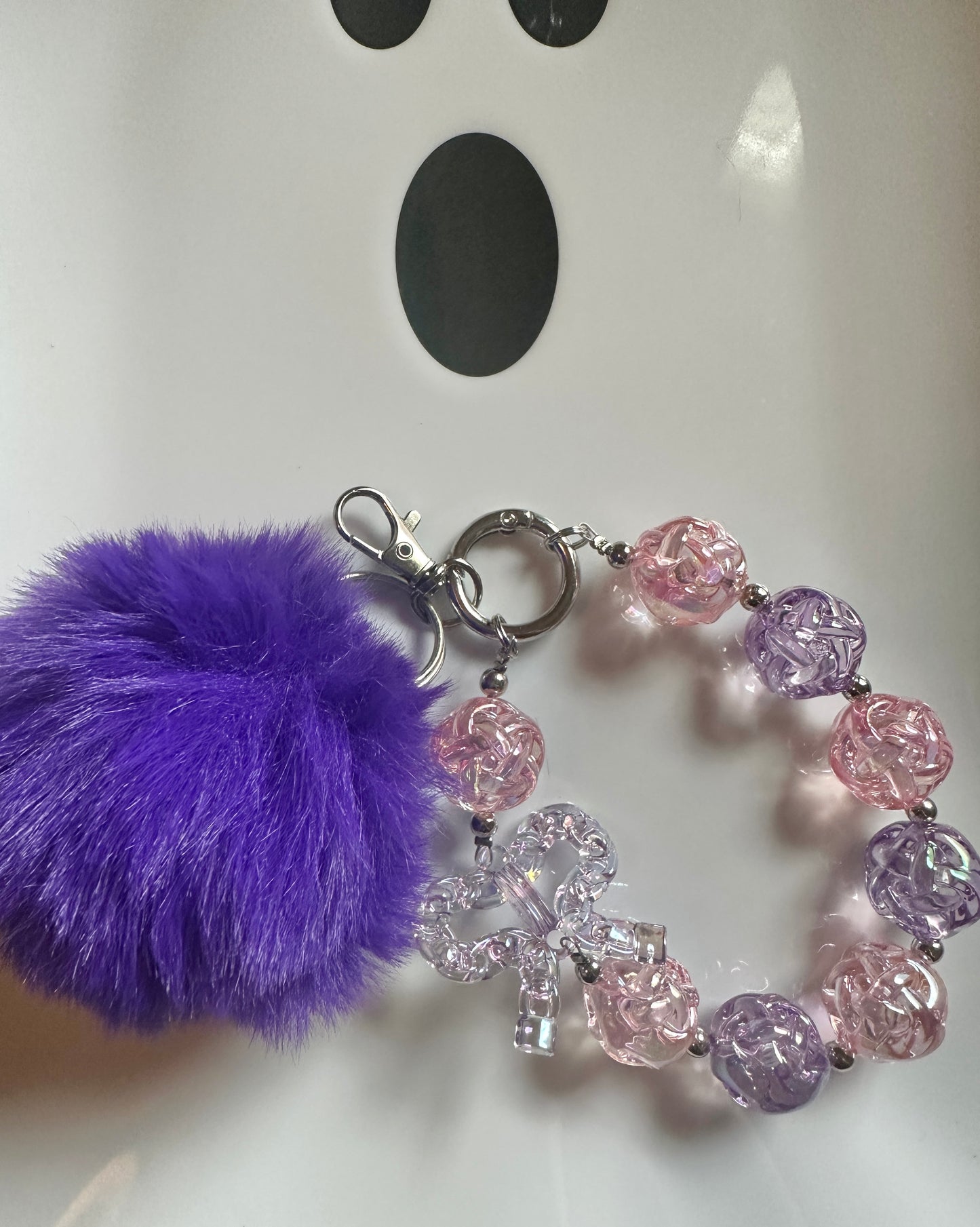 Sugar Bow Purple Keychain or Wristlet Accessory