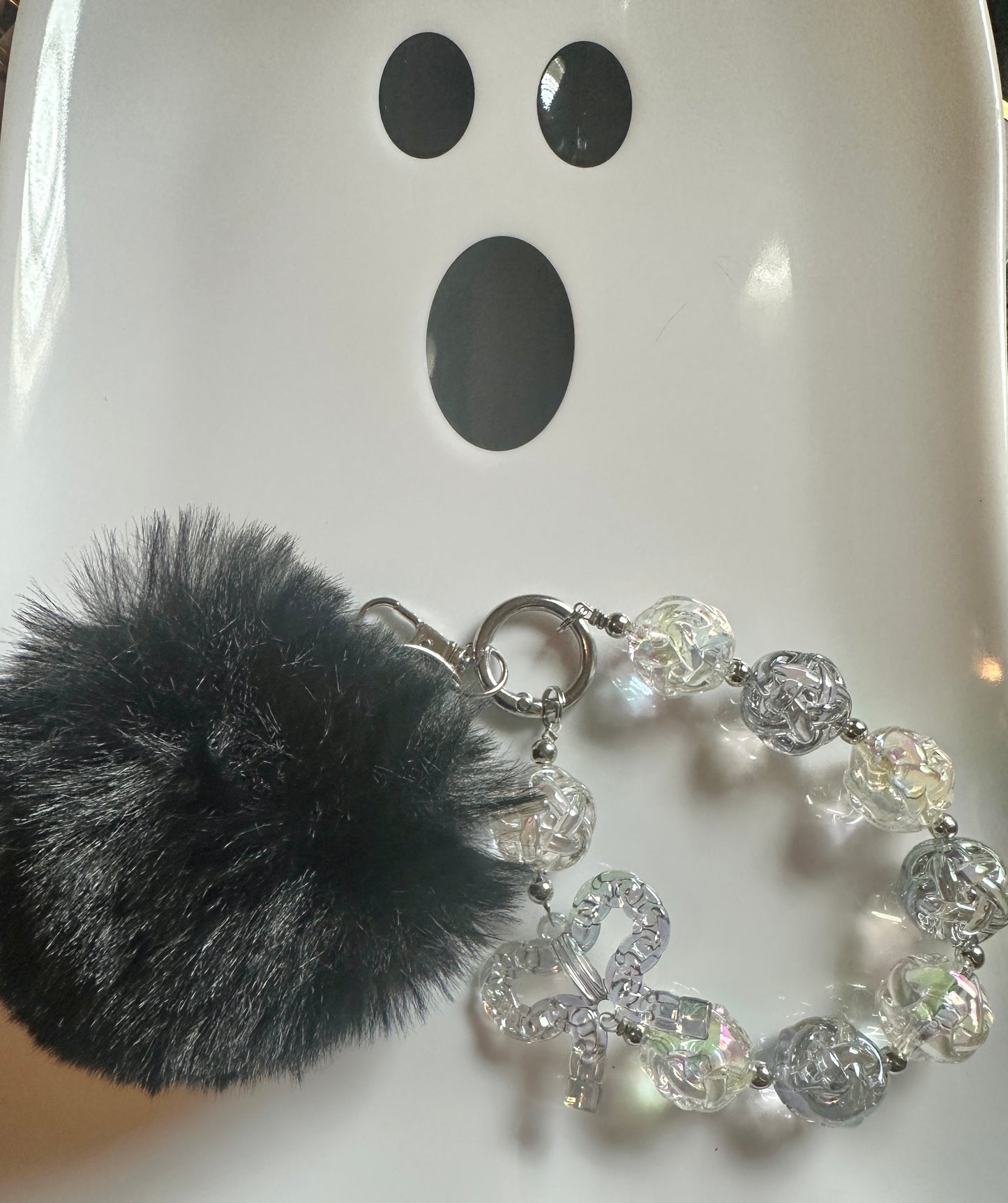 Clear Bow Keychain & Wristlet Accessory