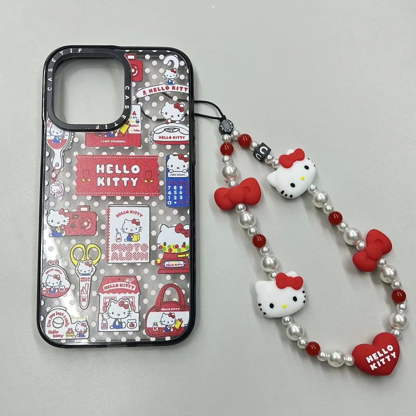 Kitty Red Bows with Pearls