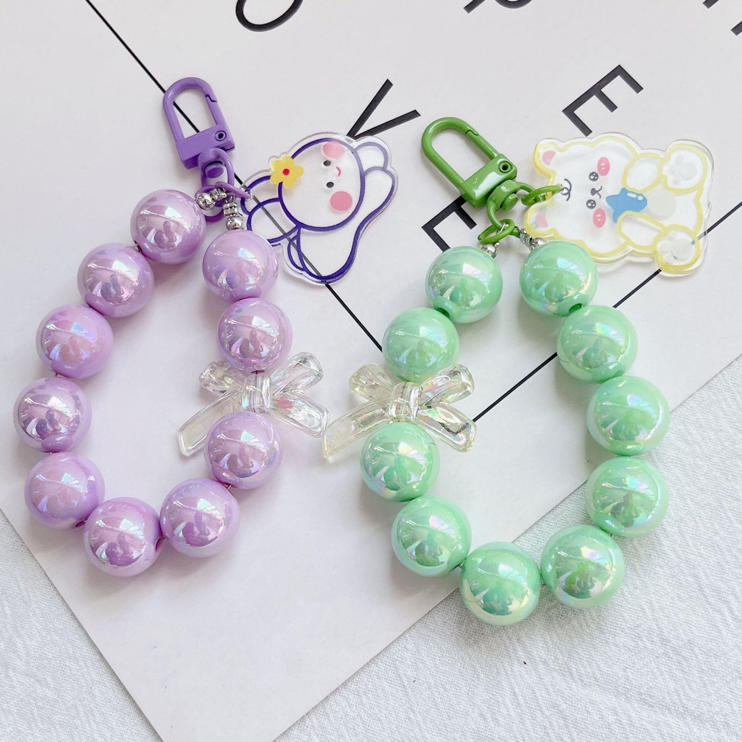 10 PC SET Kawaii Keychains With Cute Animal Charm